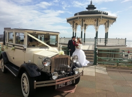 Vintage wedding car for hire in Crawley